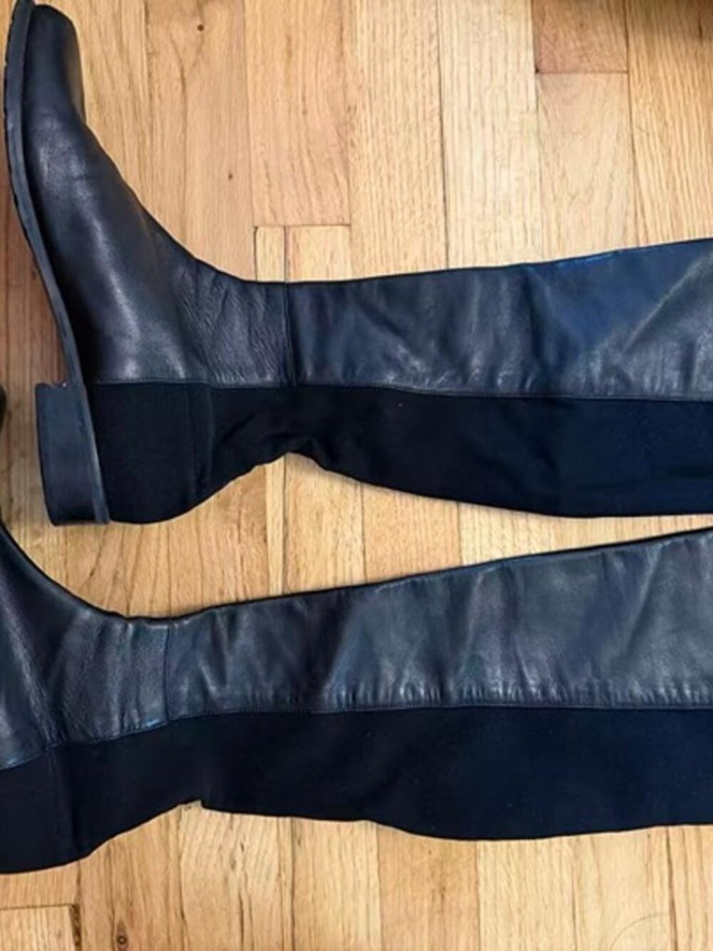 Stuart Weitzman 5050 Black Leather Over-the-Knee Boots